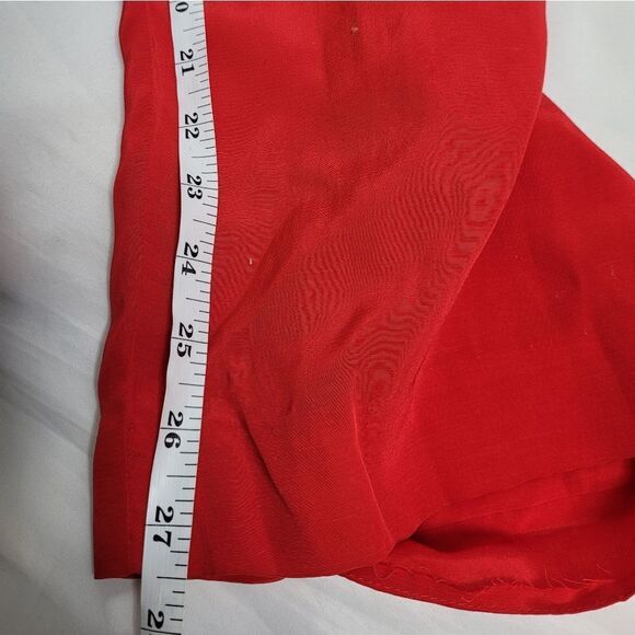 VINTAGE 90s red‎ jumpsuit long sleeve pleated wrap pockets S - Picture 17 of 17